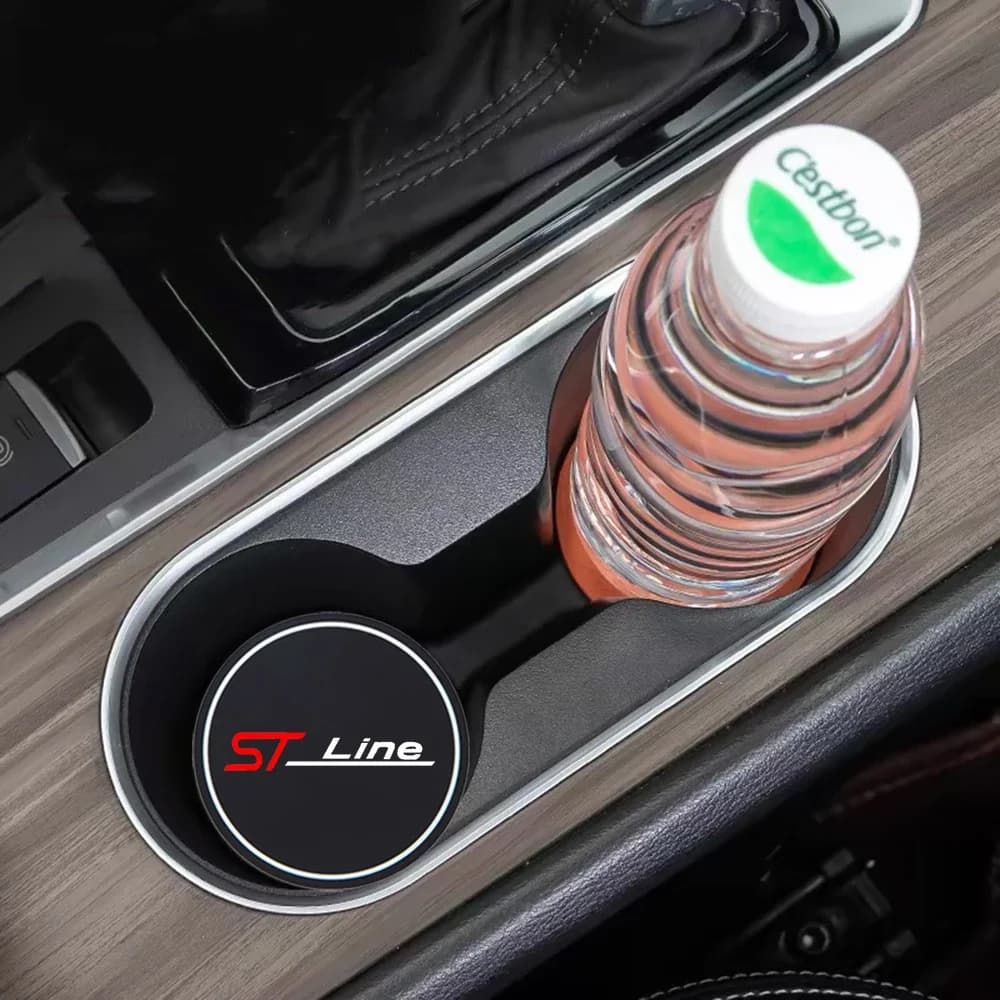 ST Racing Performance Cup Holder Mat Car Interior Silicone Pad for Puma Kuga Focus Mk2 Mk3 Mk4 Explorer Mustang Escape