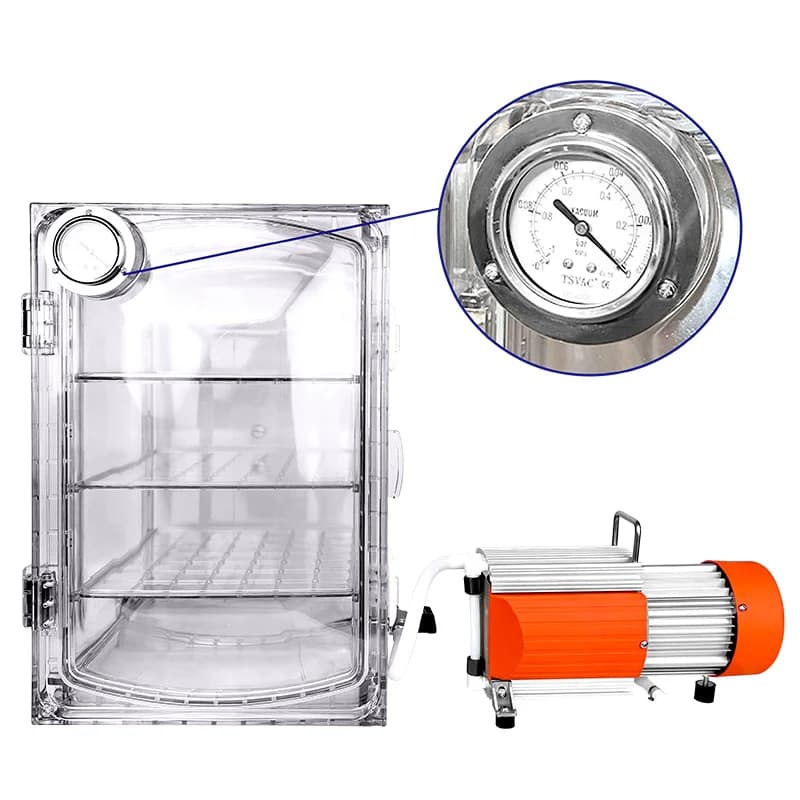 IKEME Laboratory Vacuum Drying Equipment Acrylic Vacio Chamber Desiccator Vacuum Moisture-Proof Cabinet PC Plastic Vacuum Oven