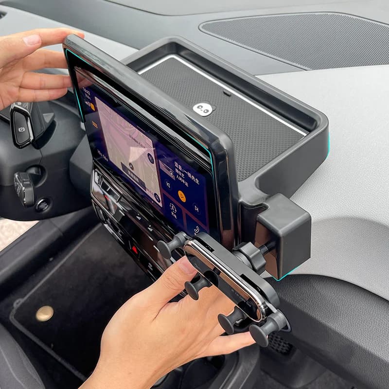 Car Mobile Phone Screen Bracket Storage Box Black Central Control Display Screen Bracket Base Accessories for Volkswagen ID.3