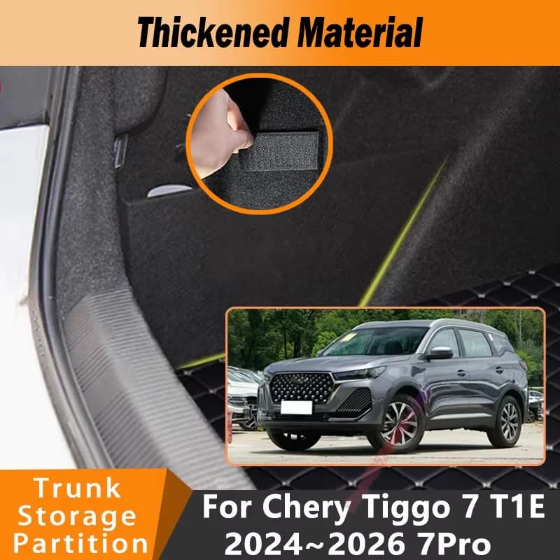 For Chery Tiggo 7 PRO 2025~2026 Car Accessories Thickening Trunk Side Partition Storage Box Organizer Parts