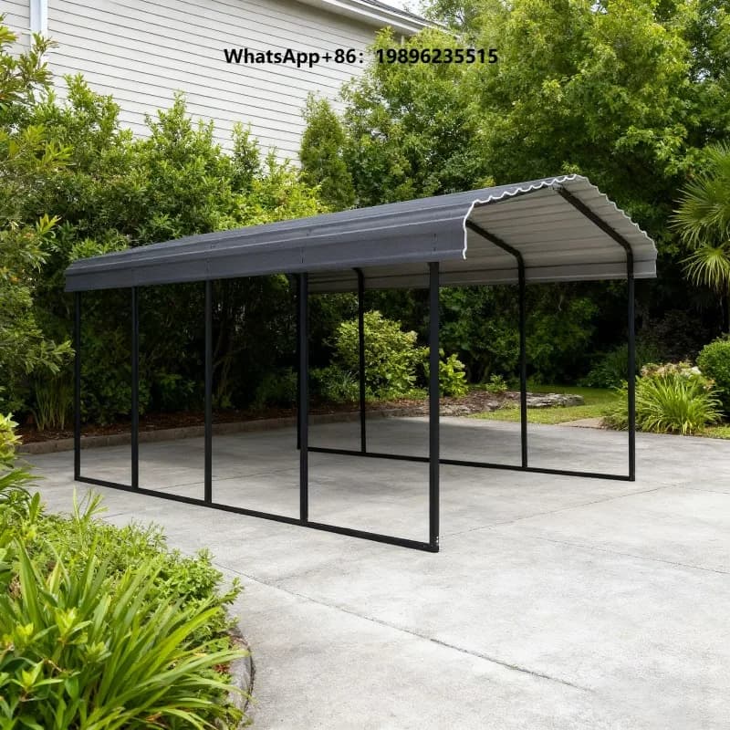 Custom Aluminum Portable Waterproof Durable Doorless Carport 11x19 FT Half Pack Quick Assembly