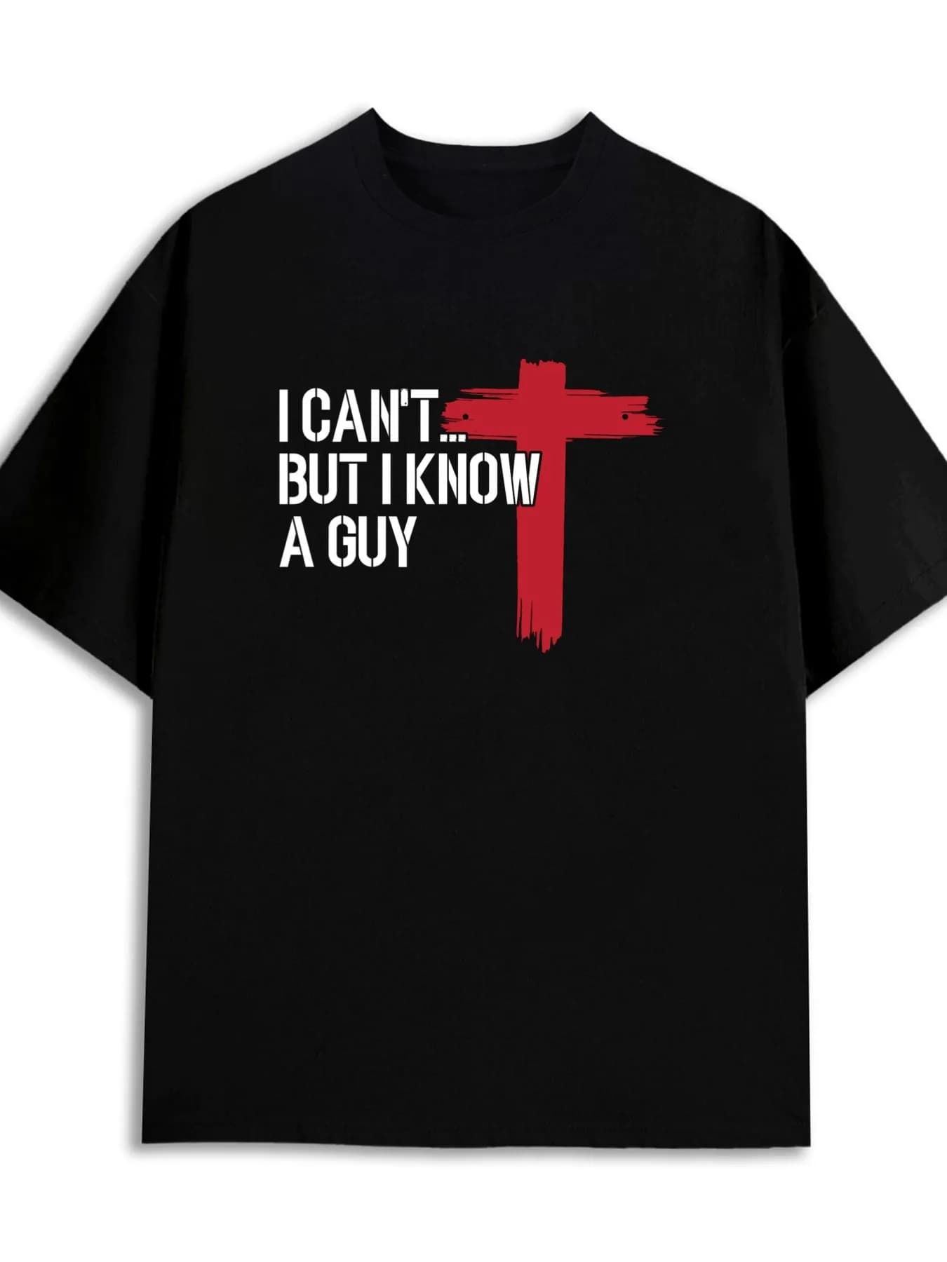 Funny Crossed Faith Humor Graphic T-Shirt 100% Cotton O-Neck Short Sleeve Summer Casual Mens T-shirt Streetwear