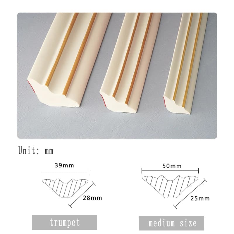 5M Interior Corner Decorative Strip PVC Self-adhesive Gypsum Line Suspended Ceiling Edging Wall Corner Pasting
