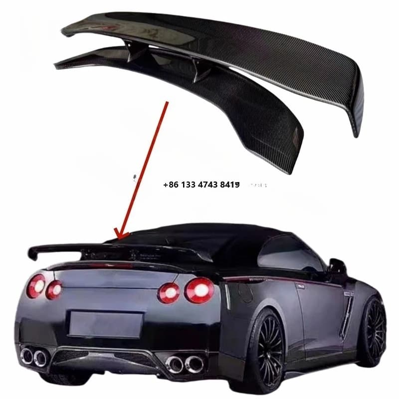 GTR R35 Trunk Wing Auto Parts OEM Style Carbon Fiber Rear Spoiler Wing