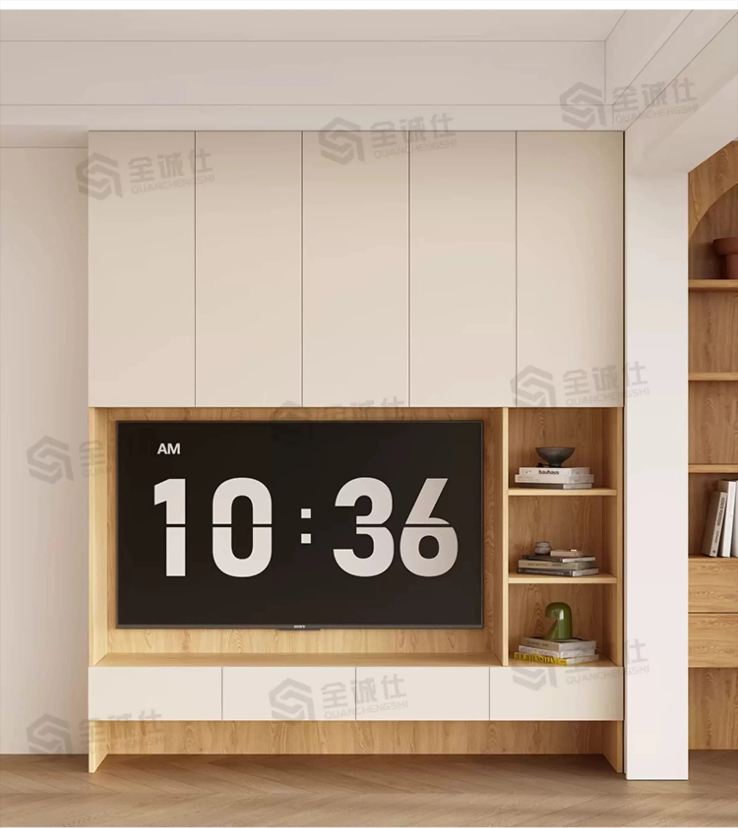 LMM solid wood TV cabinet, dining side cabinet, integrated wall combination household small apartment locker