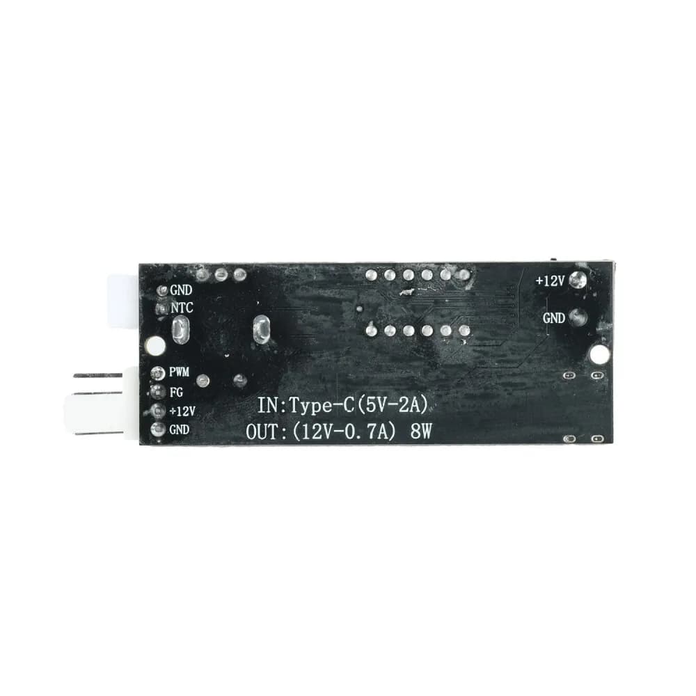 5V/12V 4Pin PWM Fan Speed Controller Smart Temp Control Module Type-C Digital Temp RPM NTC Probe PC Aquarium Greenhouse Cooling