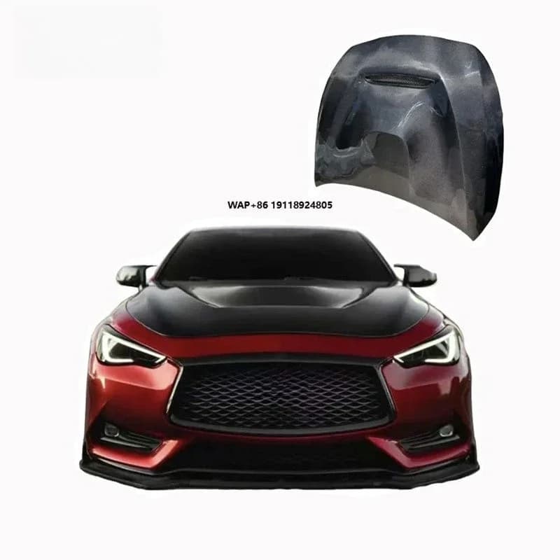 For Q60 GTS Style Carbon Fiber Engine Cover Highly Durable Universal Fitment Bonnet Engine Hood