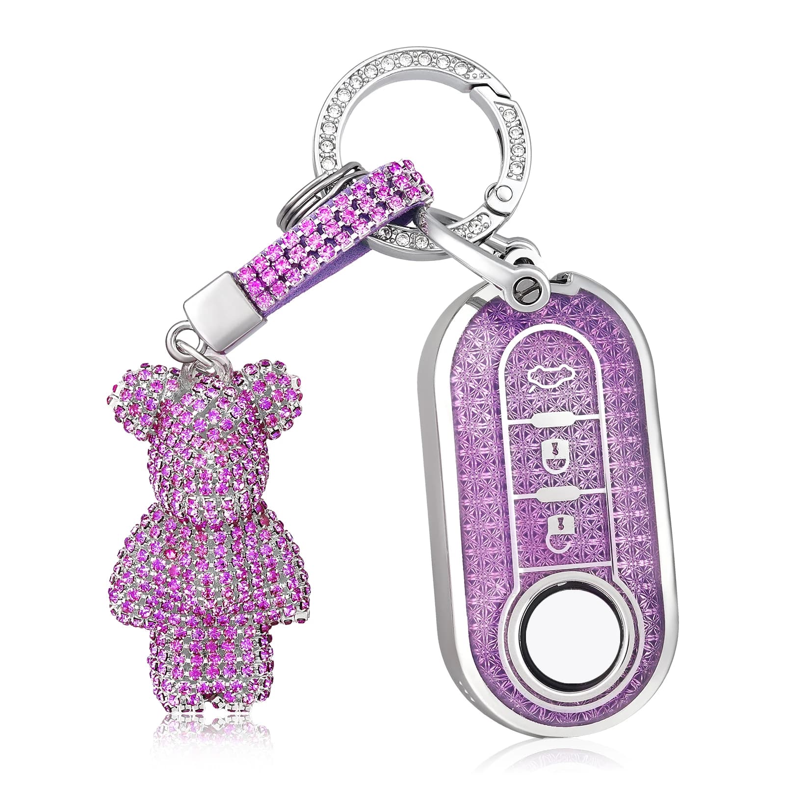 TPU Car Key Case Cover with Keychain For Fiat 500 Panda Punto Bravo Doblo Peugeot Boxer Citroen Relay Fiat Ducato Lancia Musa