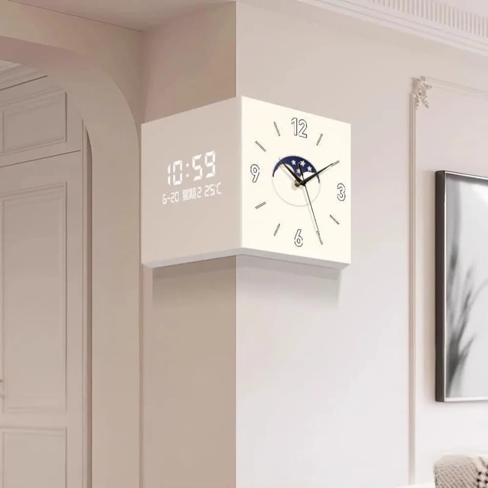 Modern Interior Wall Clock Living Room Simple Double-sided Creative Corner Wall Clocks Noiseless Home Decoration Luxury