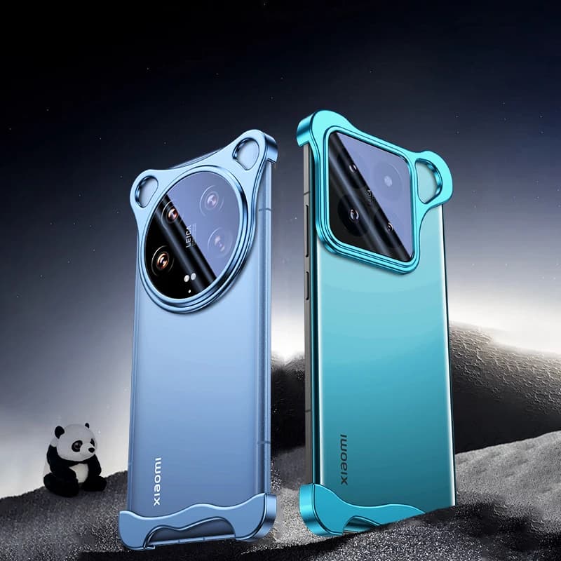 For Xiaomi 14 14 Pro Ultra Fashion Alien Titanium Alloy Bumper Phone Case Metal Lens Film Shockproof Protection Corner Pad Cover