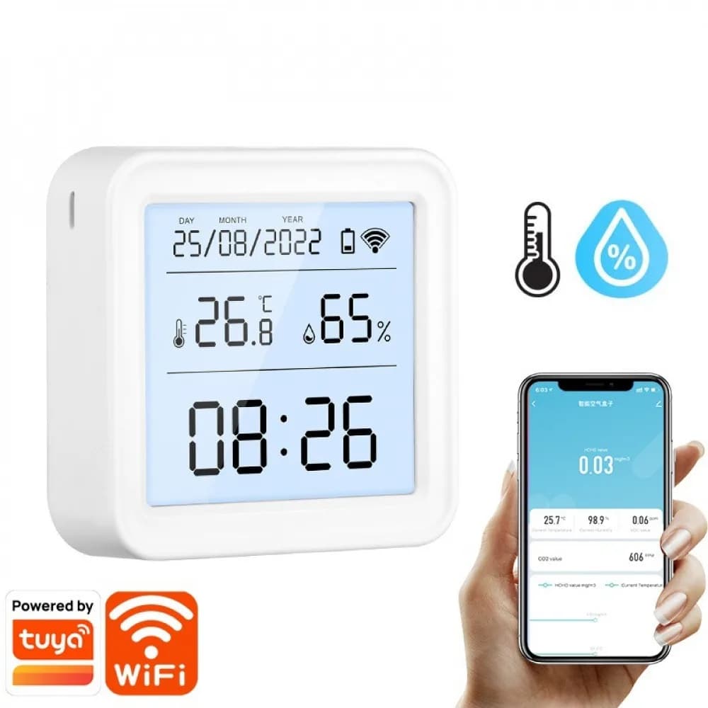 Tuya WiFi Smart Thermometer Hygrometer USB/Battery Power Temperature Humidity Sensor Indoor Digital Temperature Humidity Meter