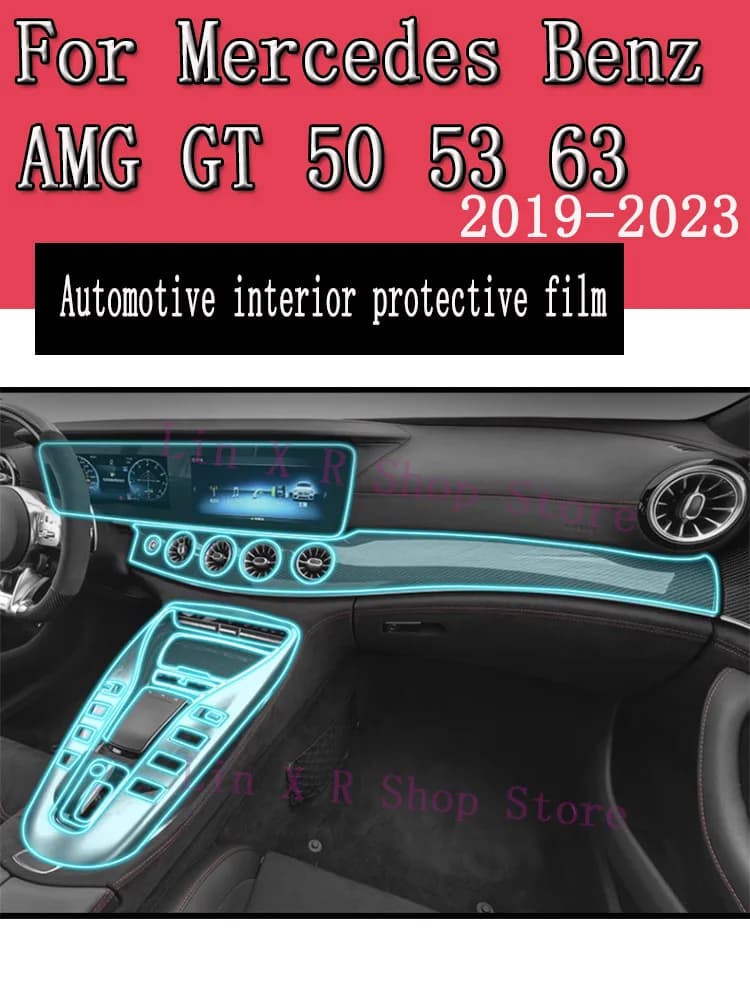 For Mercedes Benz AMG GT 50 53 63 2019-2023 Gearbox Panel Navigation Automotive Interior Screen Protective Film TPU Anti-Scratch