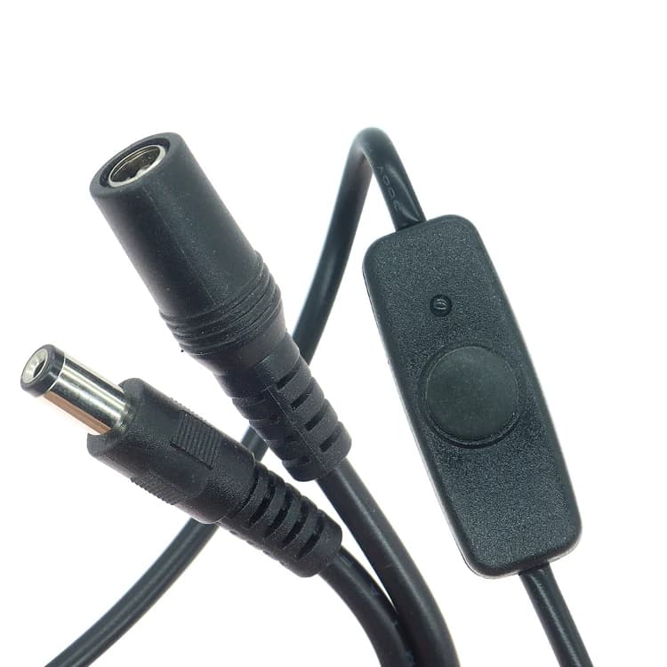 2pcs Waterproof Male to Female 12V DC Jack 5.5x2.5mm 5.5x2.1mm 3.5x1.35mm on off Switch Power Cable for LED Strip Motorcycle