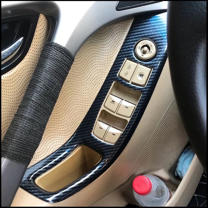 For Hyundai Elantra Avante LHD 2012-2015 Door Window Lift Panel Switch Button Cover Sticker Trim Decorative Frame Strips Parts