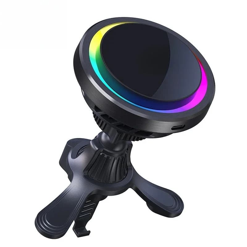 Semiconductor refrigeration Magnetic suction car, wireless charger LED colorful lights for Apple