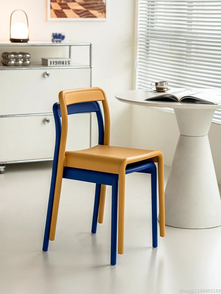 *a forStackable Plastic Dining Chair - Backrest Chair for Home, Bubble Tea Shop & Commercial Use*