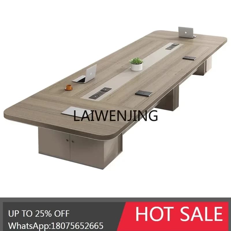 Simple modern rectangular meeting room office furniture large and small meeting table and chair combination