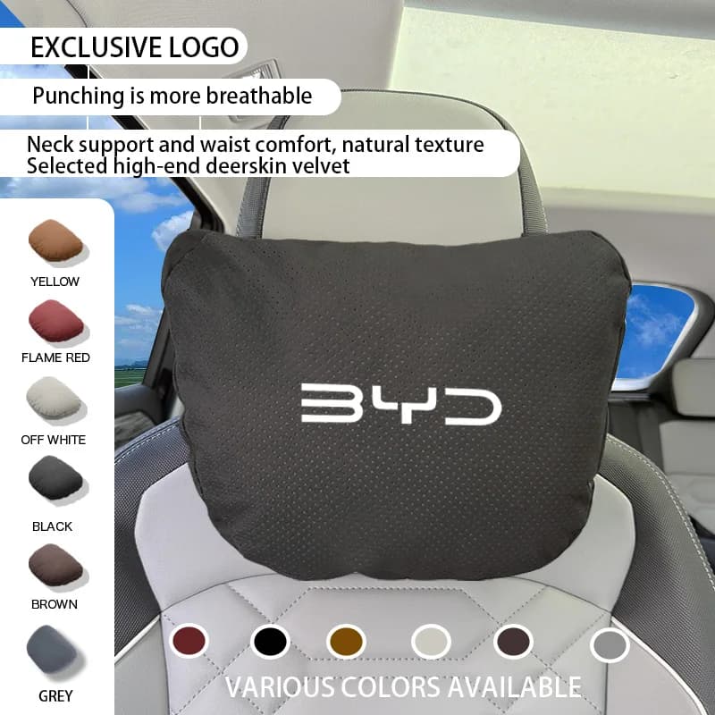 For BYD Seal Song Plus Atto 3 Dolphin Seagull Tang Sealion 07 Ev Shark 6 2025 Accessories Car Headrest Neck Pillow Waist Pillow