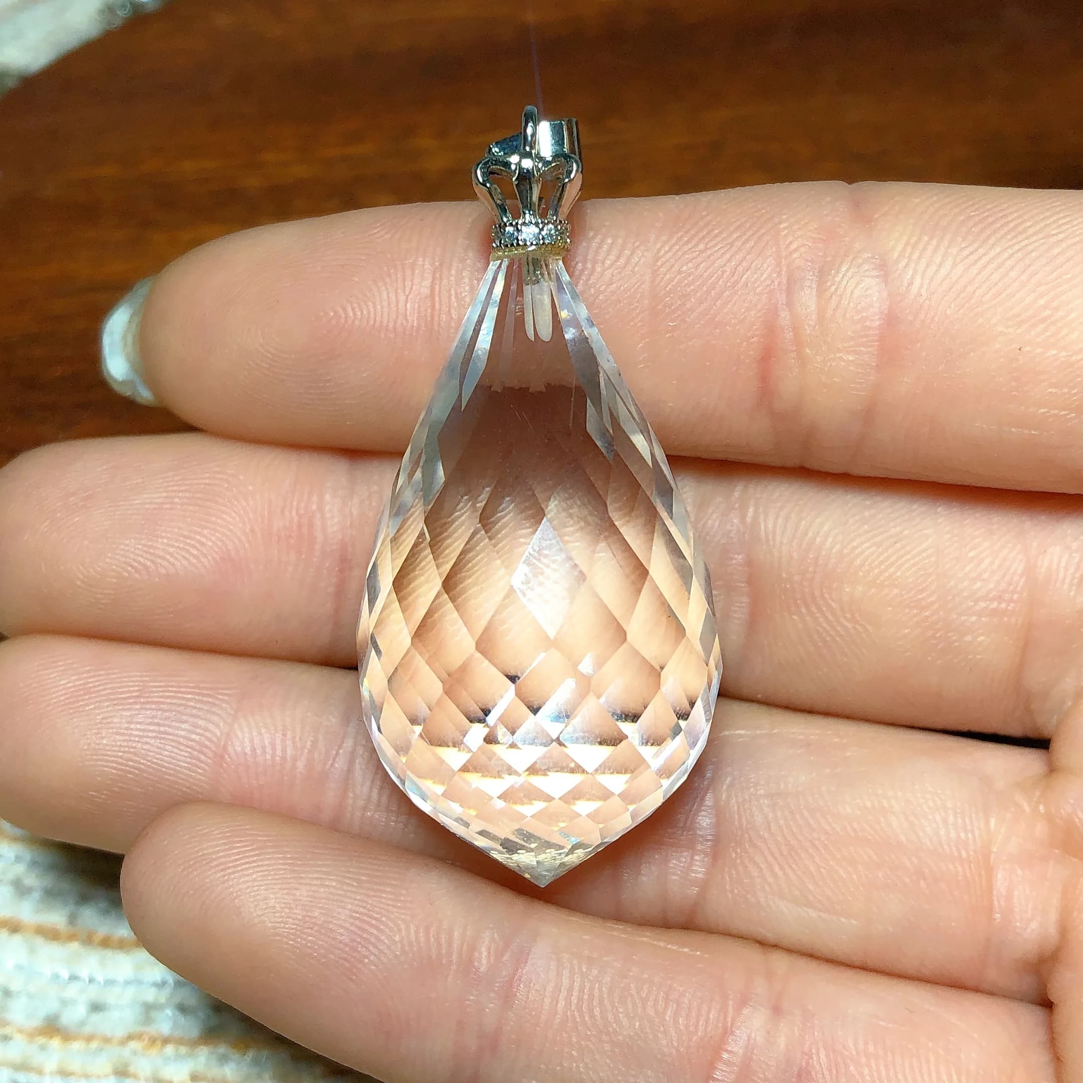 Natural Crystals Clear Quartz Smokey Pendent Faced Drop Flashy Jewelry Reiki Rainbow Home Decorations Mineral Energy Gift