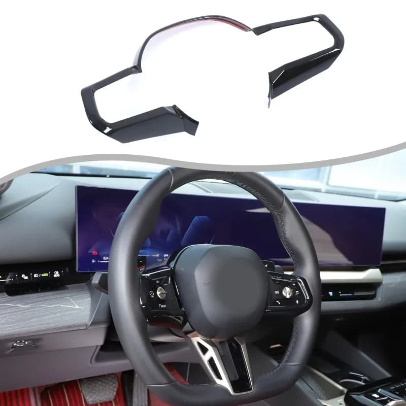 ABS Steering Wheel Trim Frame Cover Sticker  For 2024 2025 2026+ BMW 5 Series  G60 Car Interior Accessories