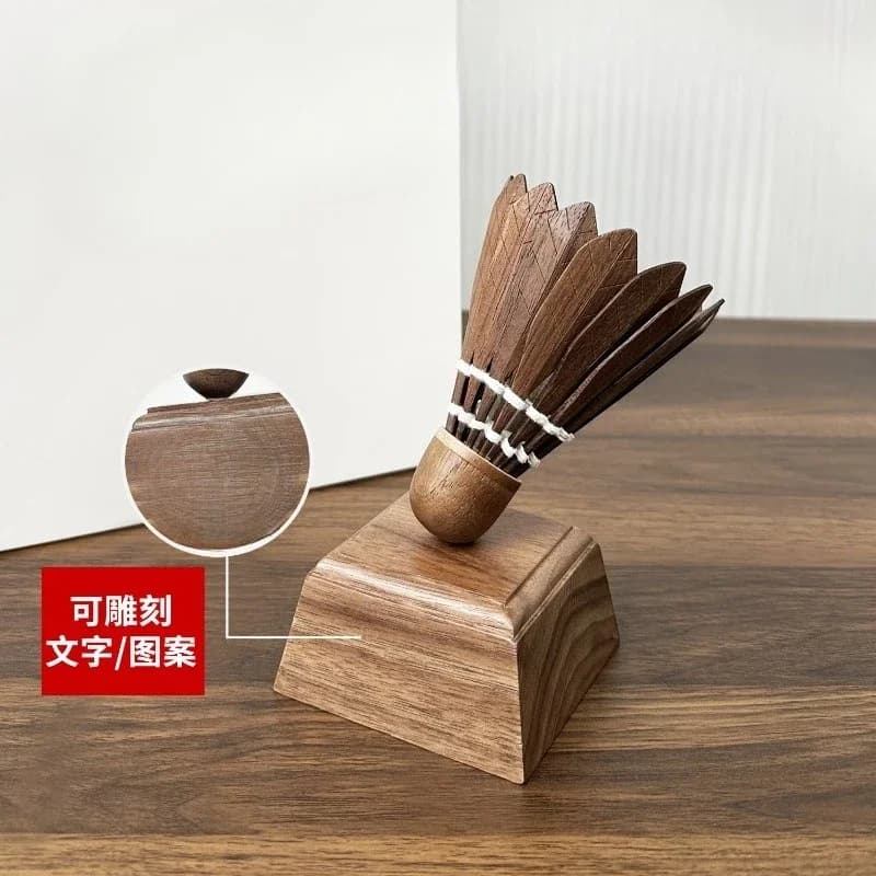 Walnut badminton ornament Magnetic desktop commemorative peripheral ball rider Birthday gift girls light luxury