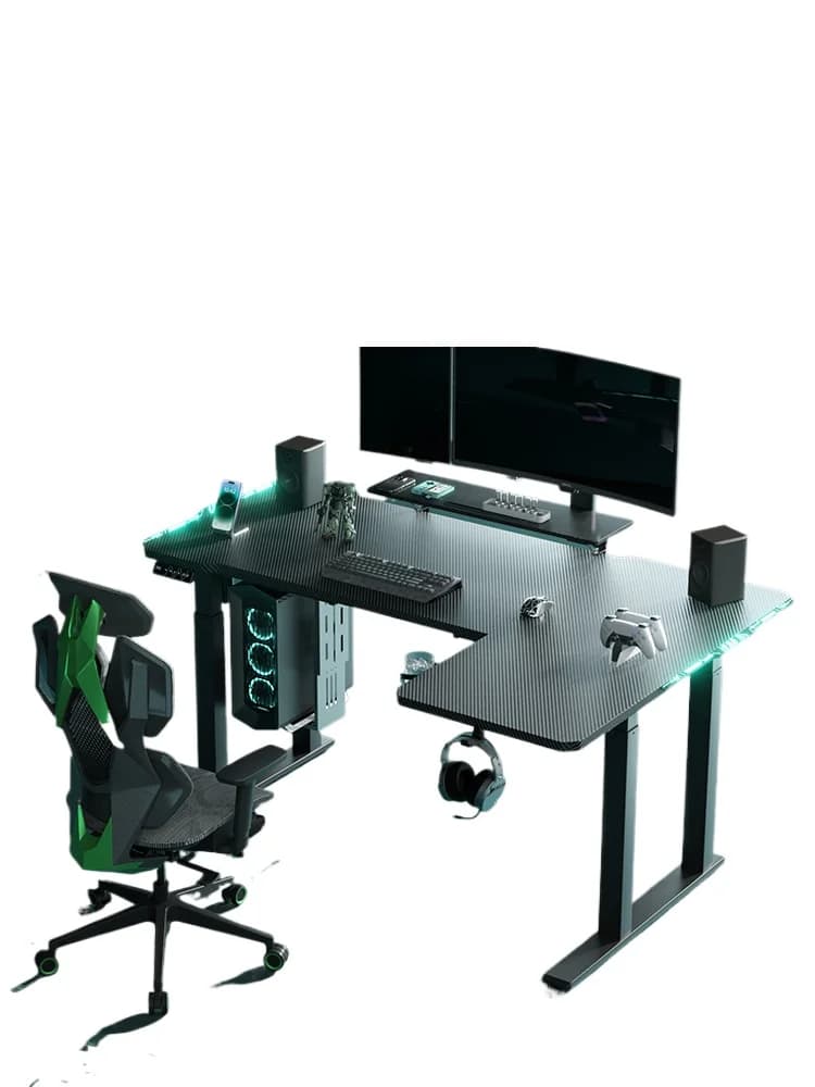 Gaming table Electric lifting table Corner computer table Desk Gaming room gaming Four-leg  rack