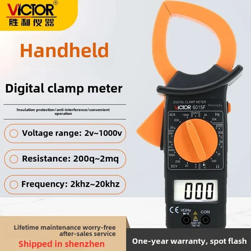 Victory Digital Clamp Meter 6015F High Current 1000A Clamp Type Clamp Flow Meter Clamp Frequency Dm6266