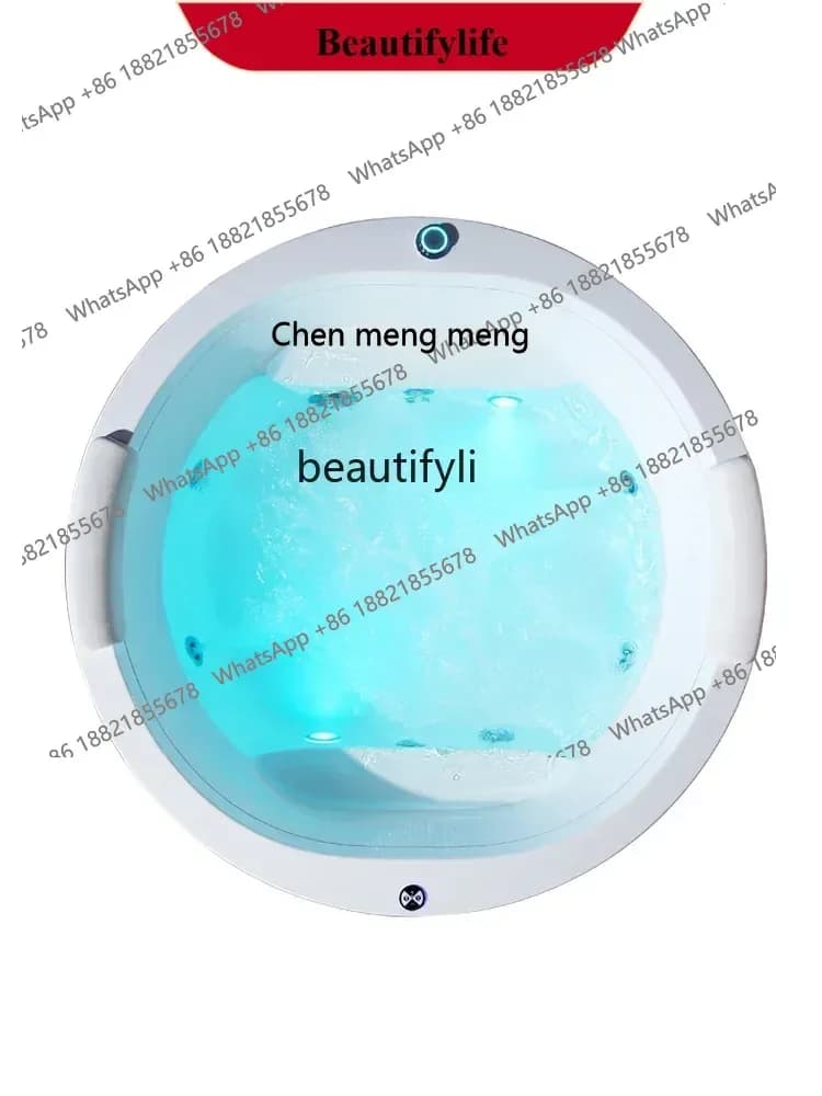X  ss 8617 Acrylic Multifunctional Surf Jacuzzi Intelligent Constant Heating Round Waterfall Bath