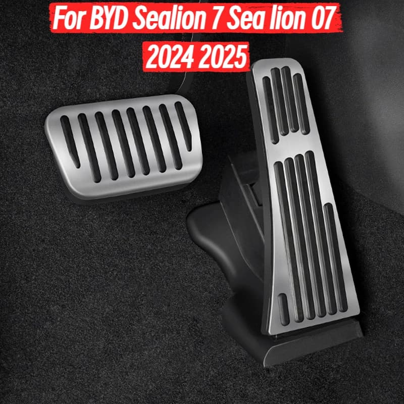 For BYD Sealion 7 Sea lion 07 2024 2025 Silvery Car Brake Pedals Cover Non Slip Pads Interior Decoration Cover Accessories