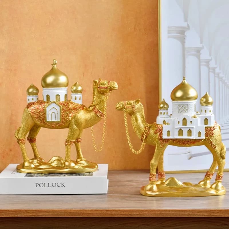 Light Luxury Classical Camel Resin Crafts Ornaments Home Office Living Room Decoration Statue Unique Desk Decoration Aesthetic