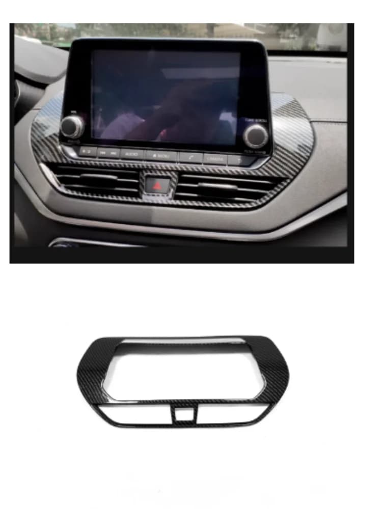 Car Front Central Console Navigation Frame Cover Trim Decor Bezel ABS Carbon Fiber Texture Fit For Nissan Teana 2019 -2022
