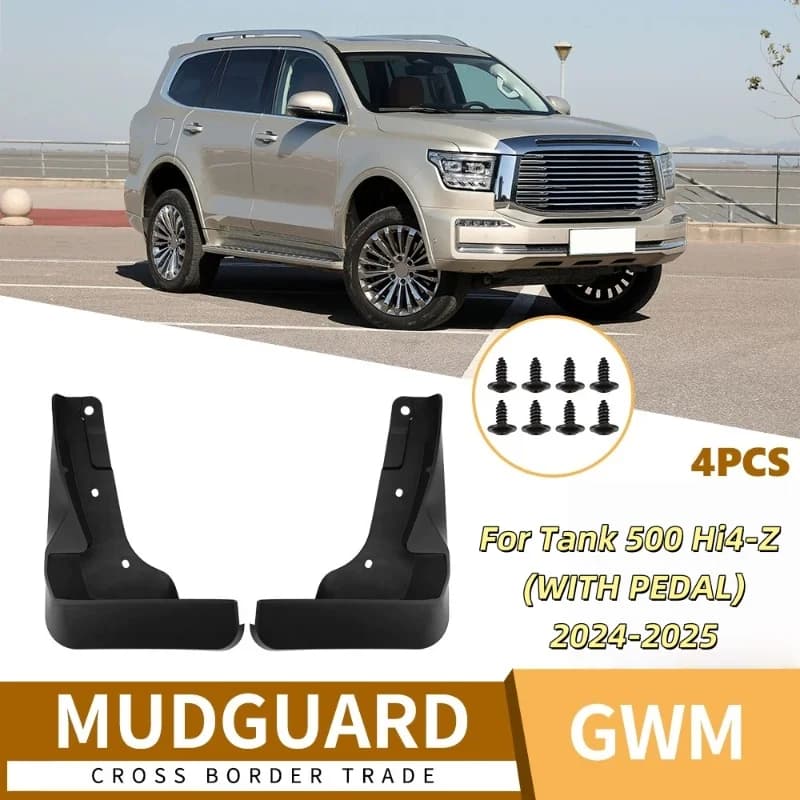 2pcs front Mud Flaps For Great Wall Tank 500 2025 Hi4-Z fixing pedal Splash MudFlaps Fender Mudguards Car Accessories