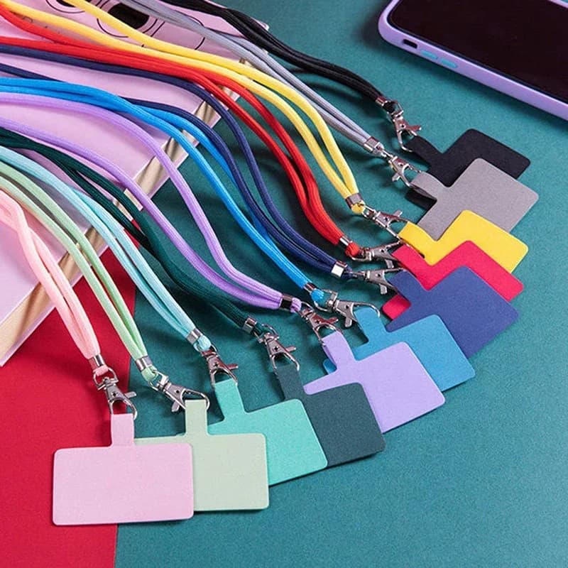 Adjustable Detachable Neck Cord Lanyard Strap, Phone Lanyard Carabiner Compatible Pendant with Card for Mobile Key