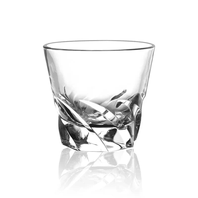 Classic Crystal Glass Whiskey Glass and Ice Hockey Drinking Spirits Cup, Wide Mouth Foreign Wine Cup