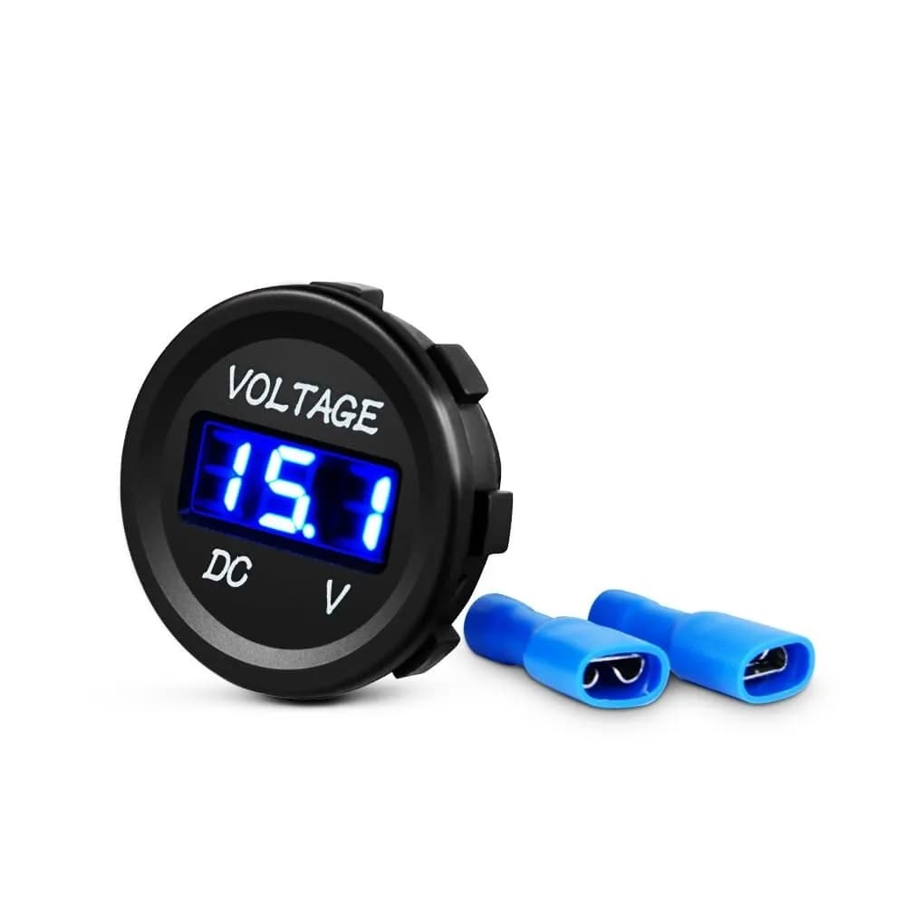 Professional Blue / Red Digital Voltmeter Insulated Terminals DC 12V LED Voltmeter Waterproof Voltage Tester Gauge Auto Shop