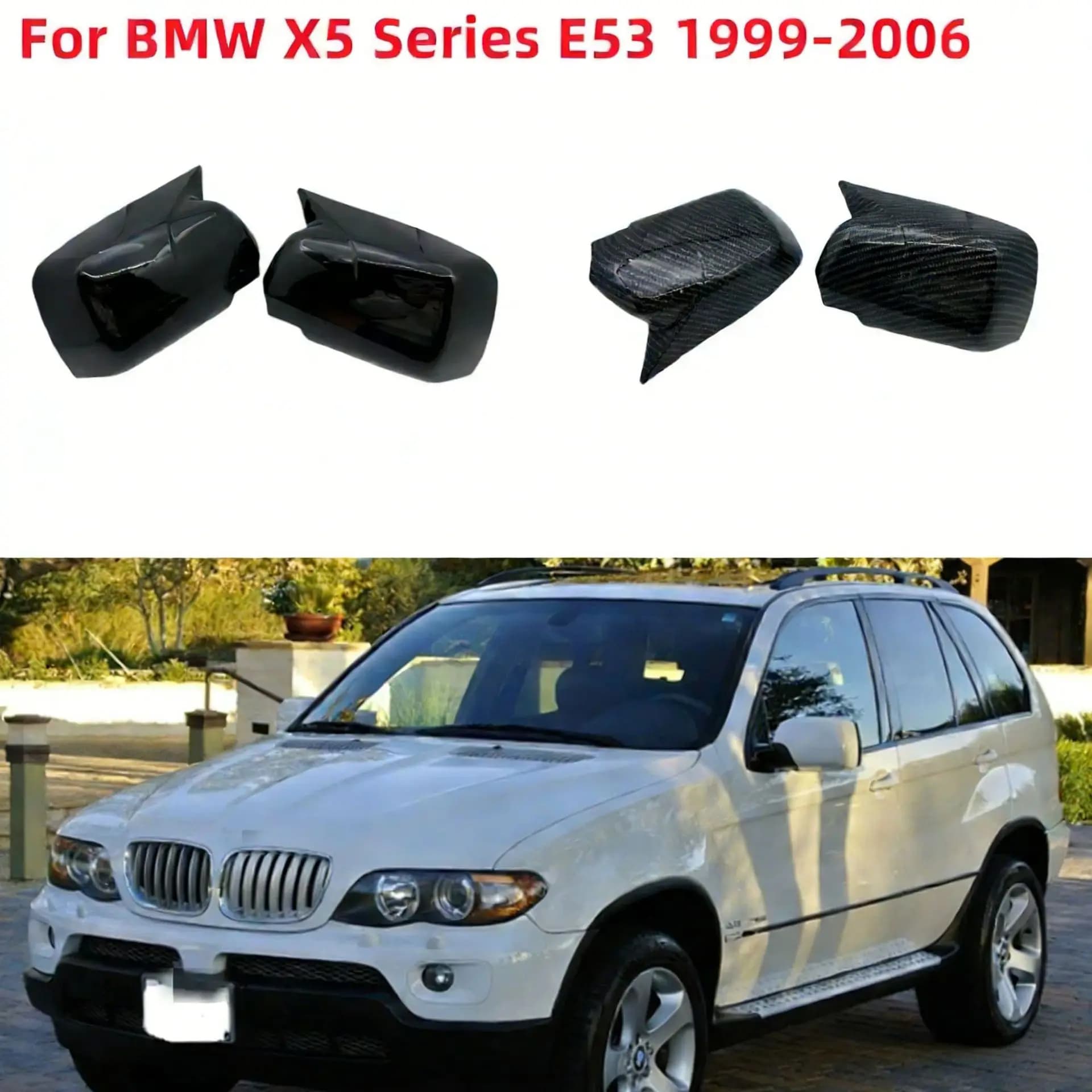 Suitable for old BMW X5 E53 horn mirror shell rearview mirror cover horn modification decorative protection 1999-2006