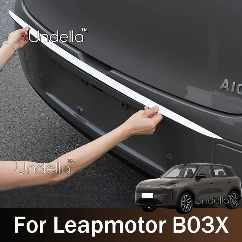For Leapmotor B03X 2026 2027 Car Stainless Steel Car Trunk Tailgate Rear Bumper Trim Protective Strip Exterior Car Accessories