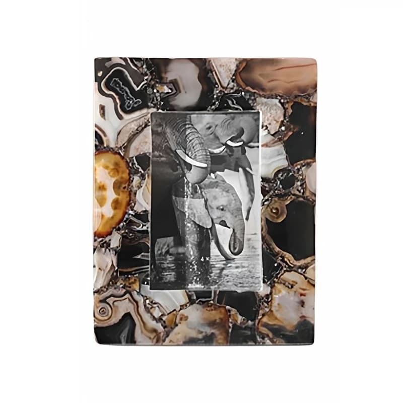 Retro brown gold silk photo frame, bedside table, TV table, jewelry ornament, furniture ornament