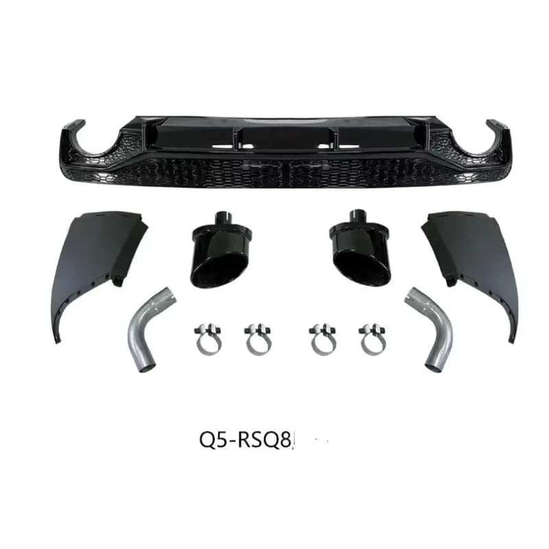 for Q5 2020-2025 Q5 Modified RSQ8 RSQ5 Front Bumper Grille Kit Q5 Rear Diffuser with Exhaust Pipe RSQ5 Style Body Kit