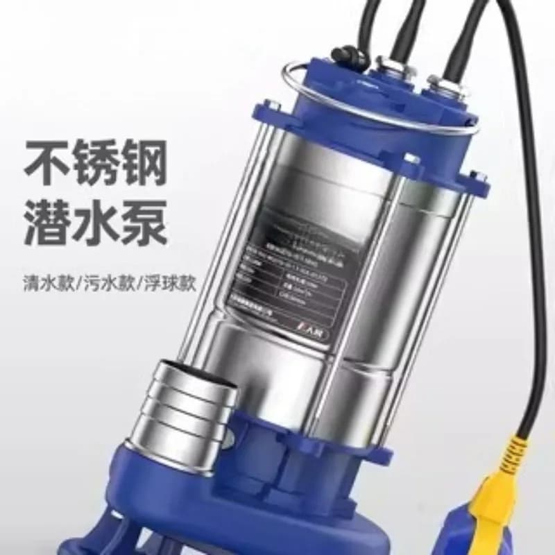 Stainless Steel Agricultural Irrigation Large Flow Household Mini Water  220V Submersible Pump