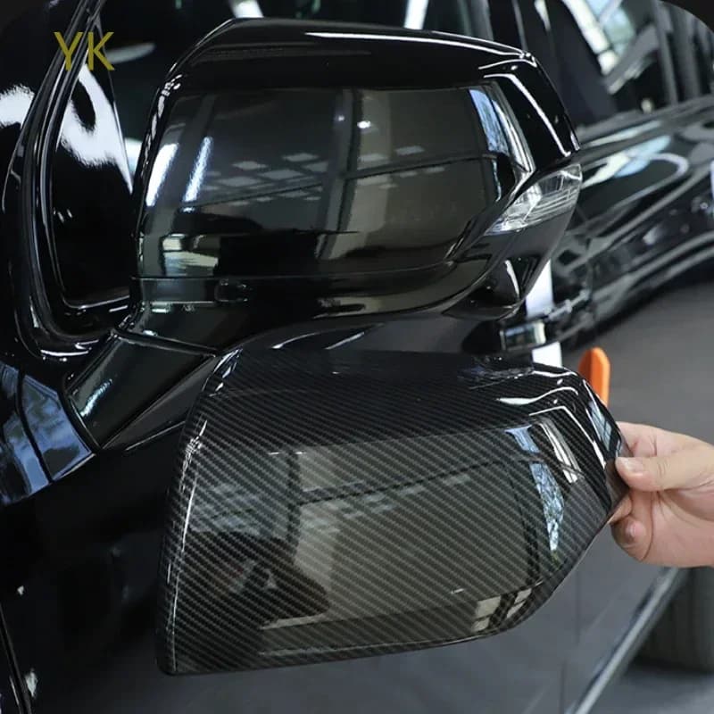 For Cadillac Escalade 21-23 ABS Carbon Fiber Black Sliver Car Side Rear View Mirror Cap Cover Exterior Modification Accessories