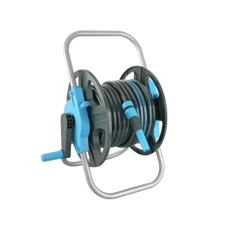 20M new micro sprayer metal hose reel folding water pipe walking hose reel farm irrigation