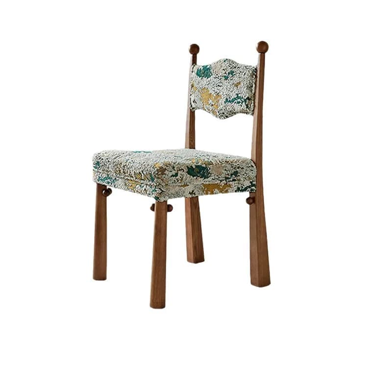 LTT French solid wood dining chair home antique back chair retro makeup chair