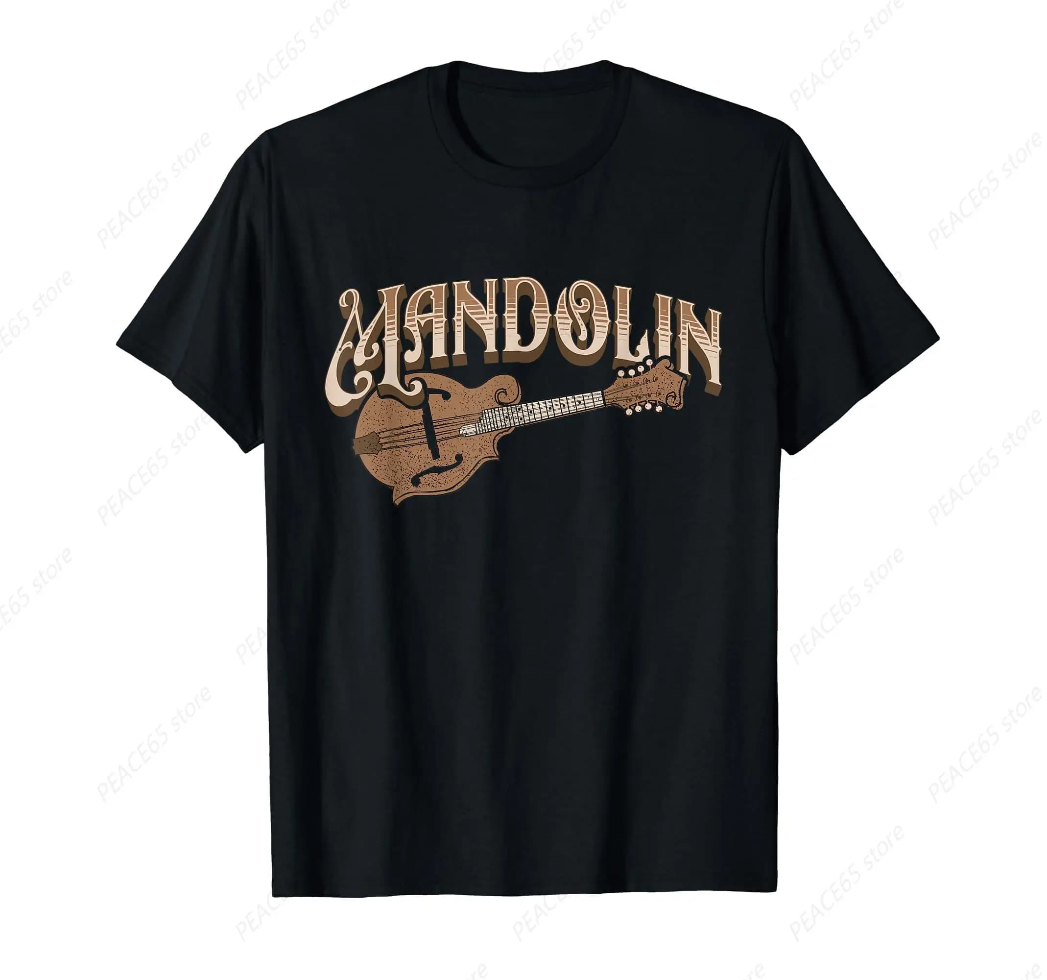 Mandolin Bluegrass Folk Music Mandolin Player Musicians T-Shirt Cotton Short Sleeve All Seasons