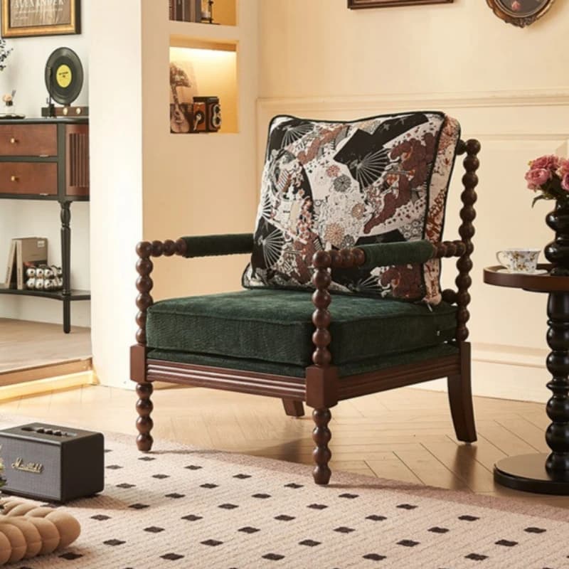 American country Armchair vintage design aesthetic single Relaxing chair luxury elegant sillas para salón living room furniture