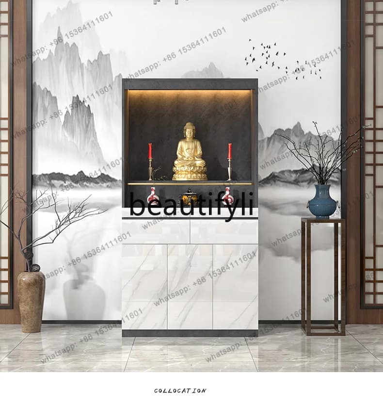 Factory DirectModern Buddhist shrine vertical cabinet offering God of Wealth cabinet shrine offering household Buddhist cabinet