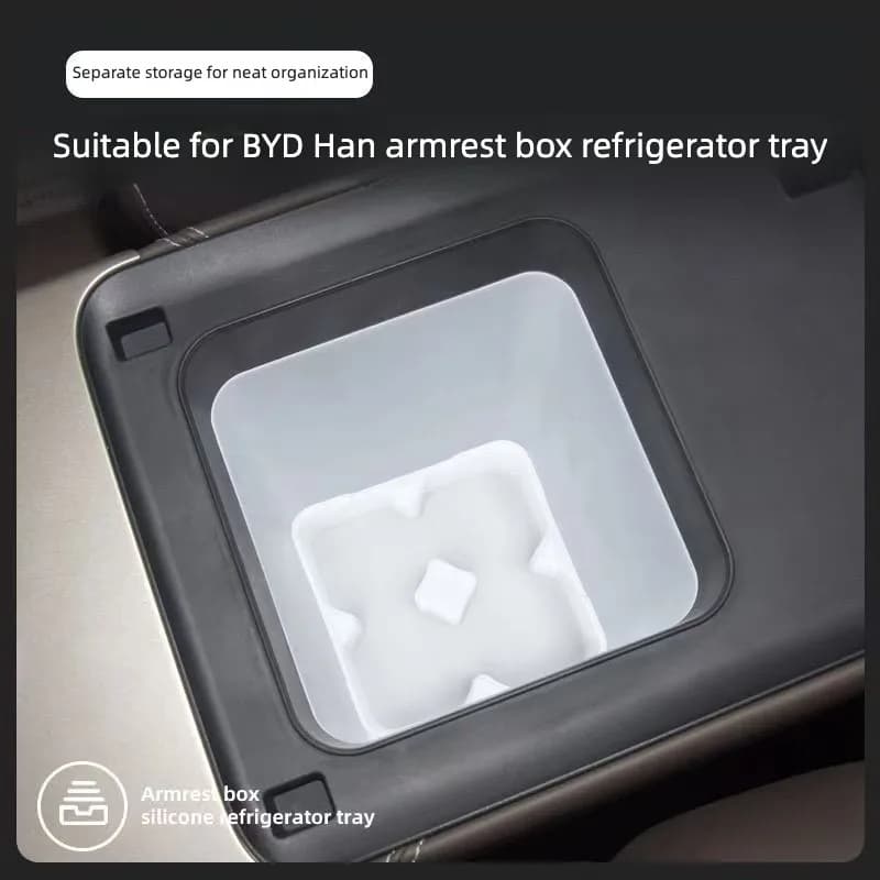 For BYD Han 2025+ EV/Dmi Central Control Refrigerator Beverage Fixing Grid Silicone Pad Anti Slip Cup Holder Modify Accessories