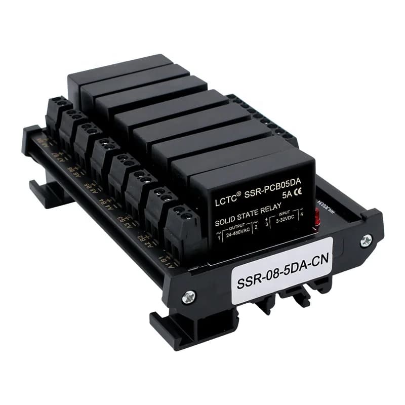 2026 8 5A DIN Rail Mounted DC Control Module High Power Solid State AC/DC Relay Common Positive/Negative Sealed Protect