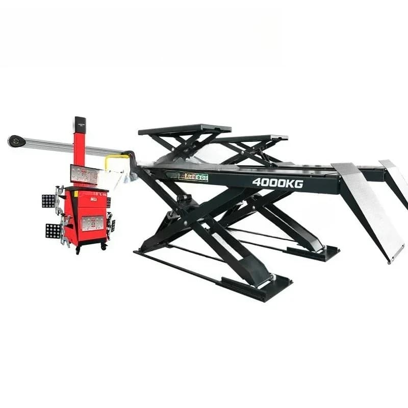 Ultra-thin pit-free child and mother large scissor lift car lift auto repair rack four-wheel aligner