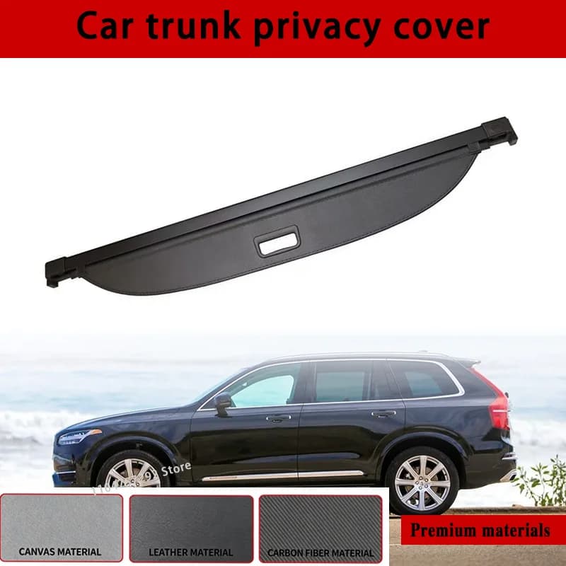 For Volvo XC90 2015-2023 T6 MK2 Rear Rack Partition Shelter Shield Shade Luggage Storage Trunk Curtain Cover Organizer